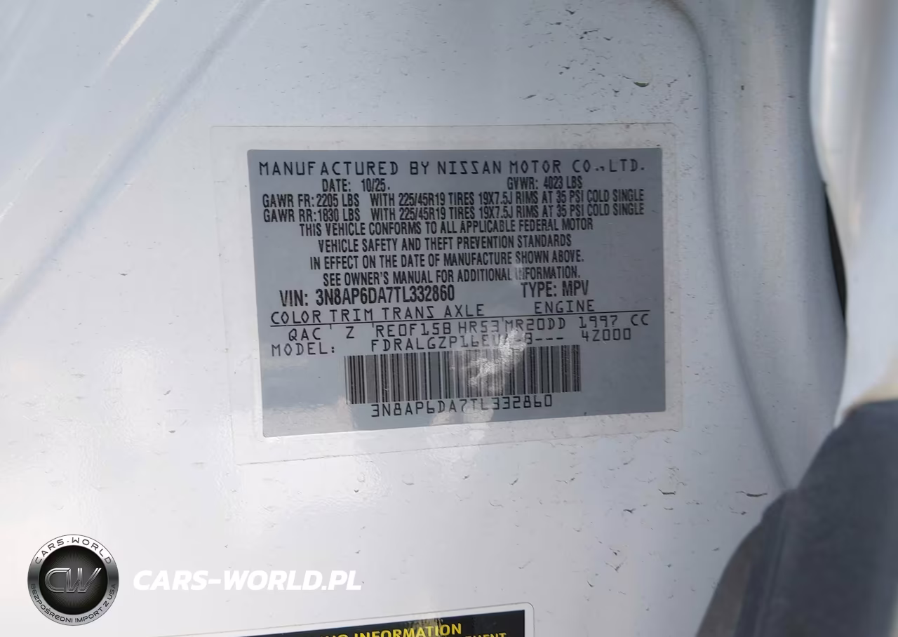 2026 Nissan Kicks Sr VIN:3N8AP6DA7TL332860 - 9