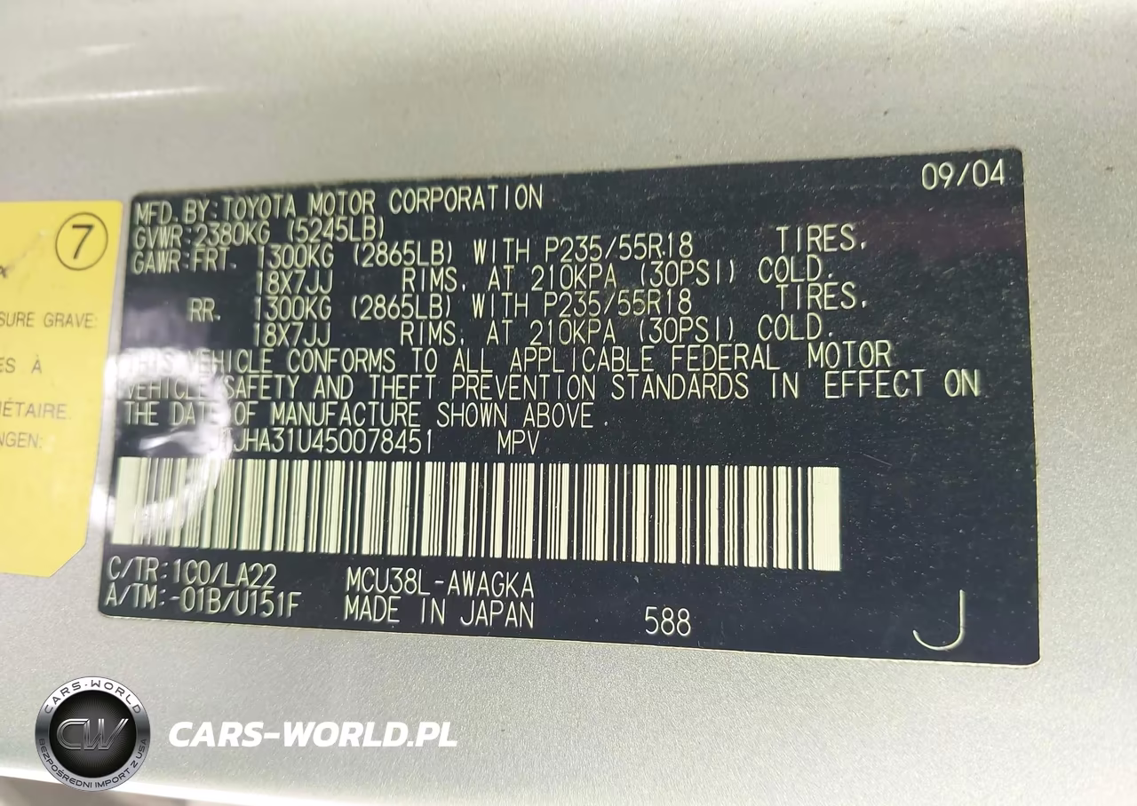 2005 Lexus Rx 330 VIN:JTJHA31U450078451 - 9