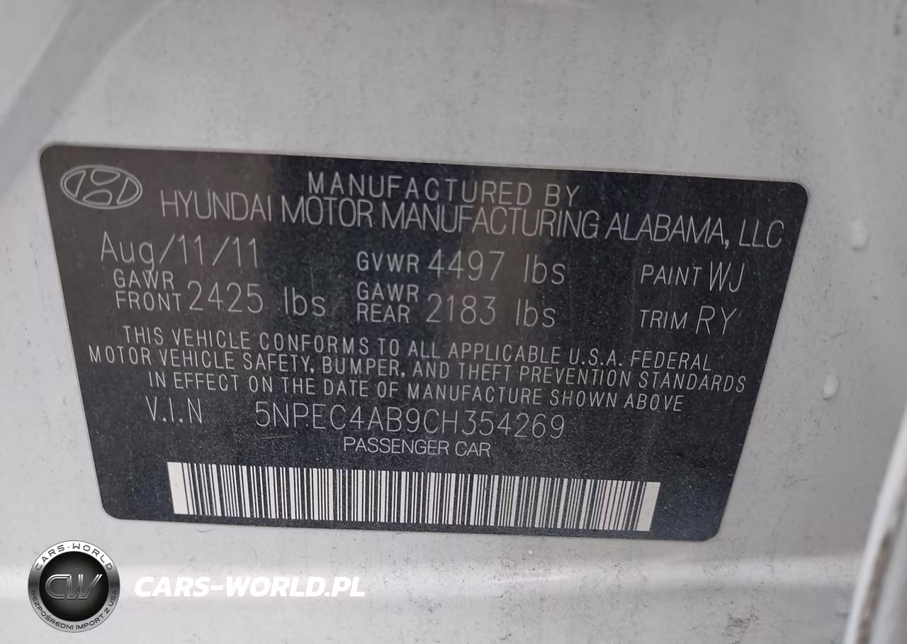 2012 Hyundai Sonata Limited 2.0T VIN:5NPEC4AB9CH354269 - 9