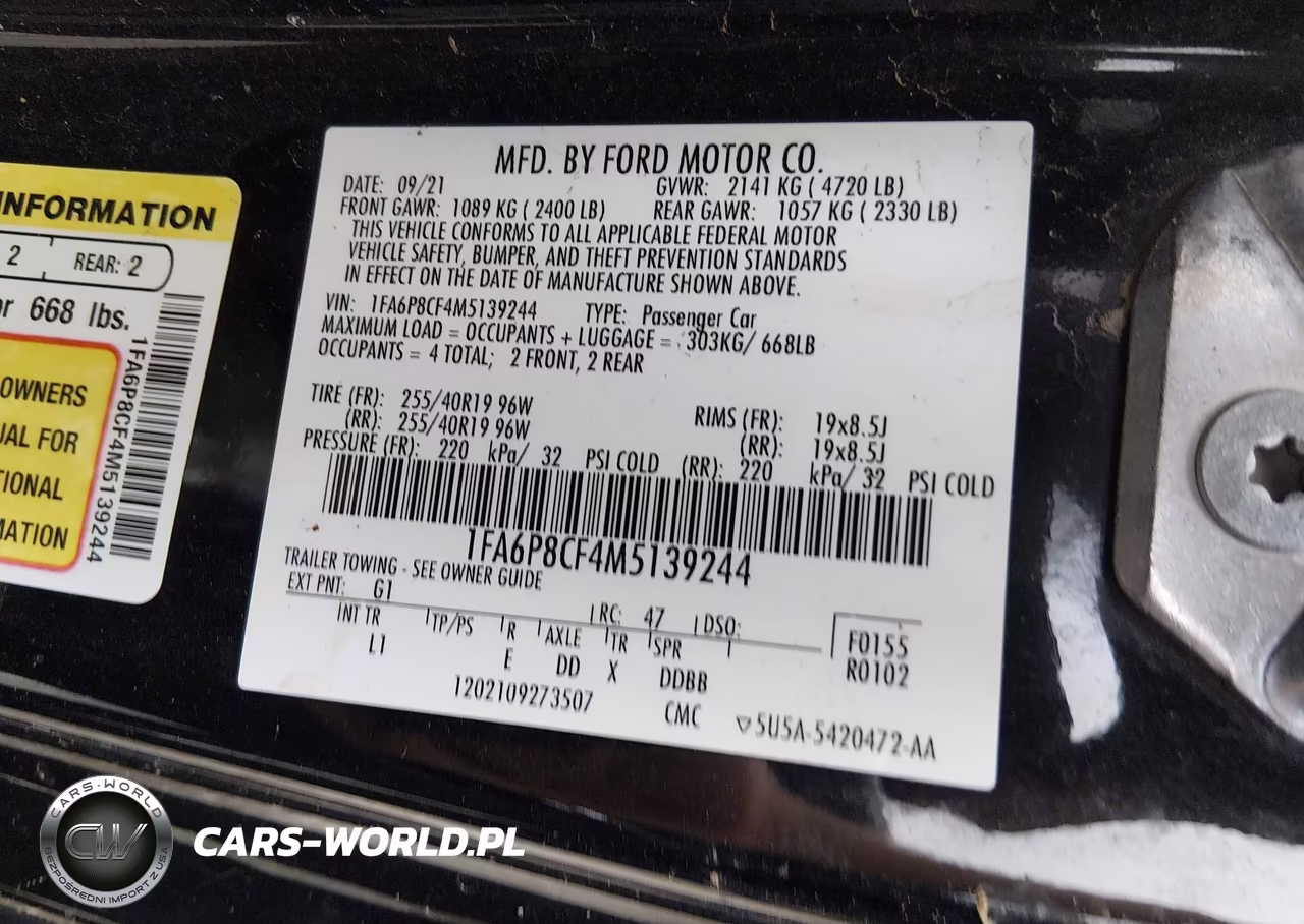 2021 Ford Mustang Gt Premium Fastback VIN:1FA6P8CF4M5139244 - 9