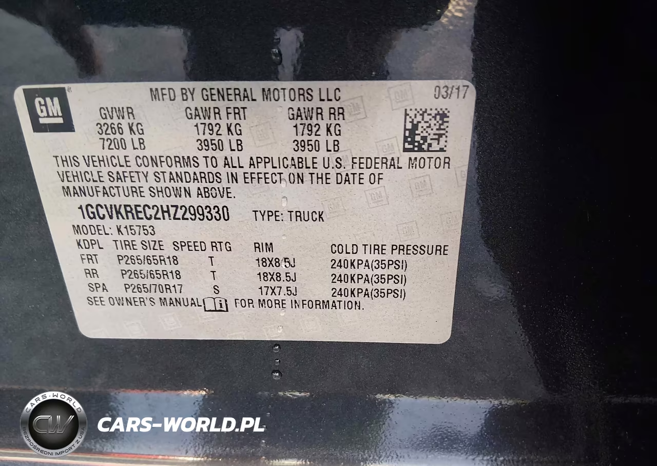 2017 Chevrolet Silverado 1500 2Lt VIN:1GCVKREC2HZ299330 - 9