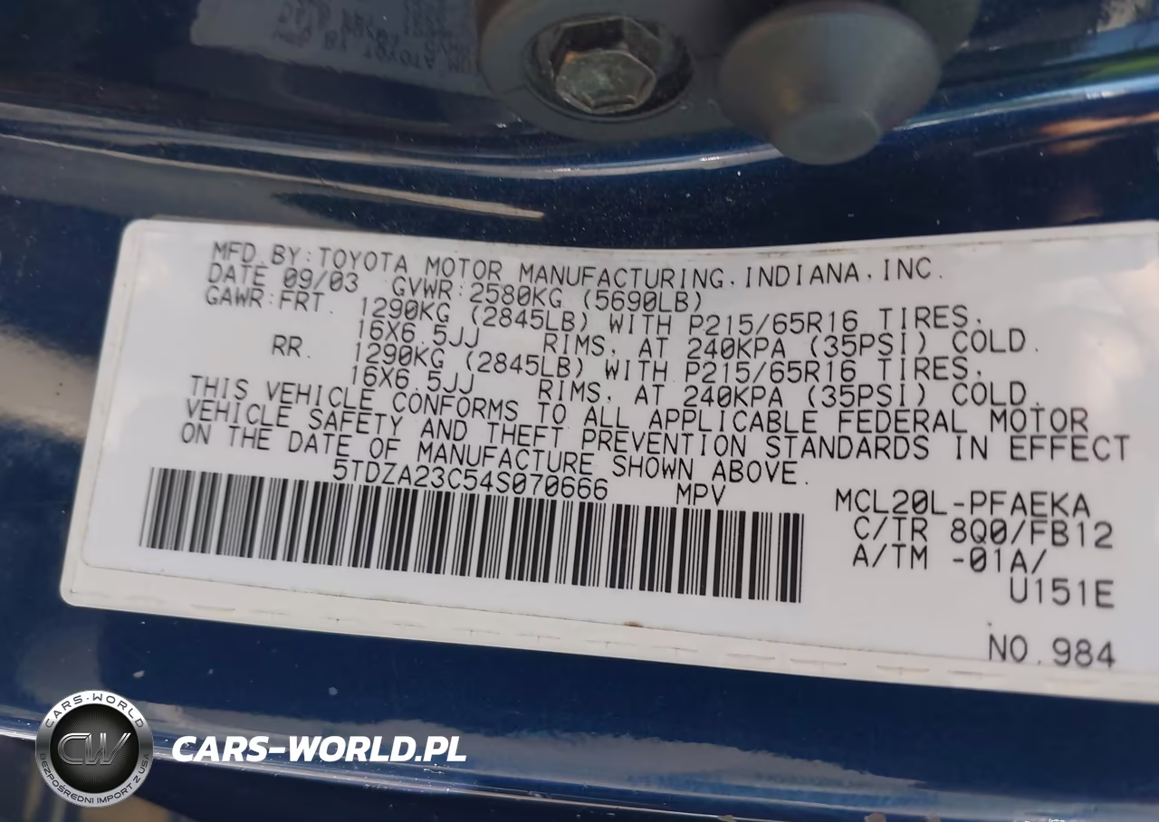 2004 Toyota Sienna Le VIN:5TDZA23C54S070666 - 9