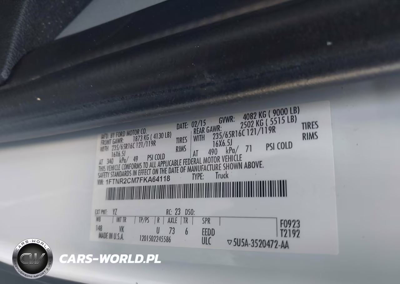 2015 Ford Transit-250 VIN:1FTNR2CM7FKA64118 - 9