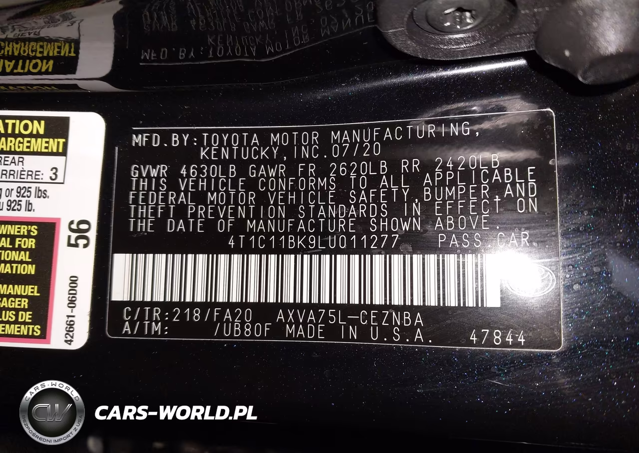 2020 Toyota Camry Le Awd VIN:4T1C11BK9LU011277 - 9