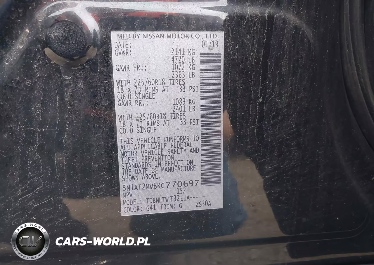 2019 Nissan Rogue Sv VIN:5N1AT2MV8KC770697 - 9