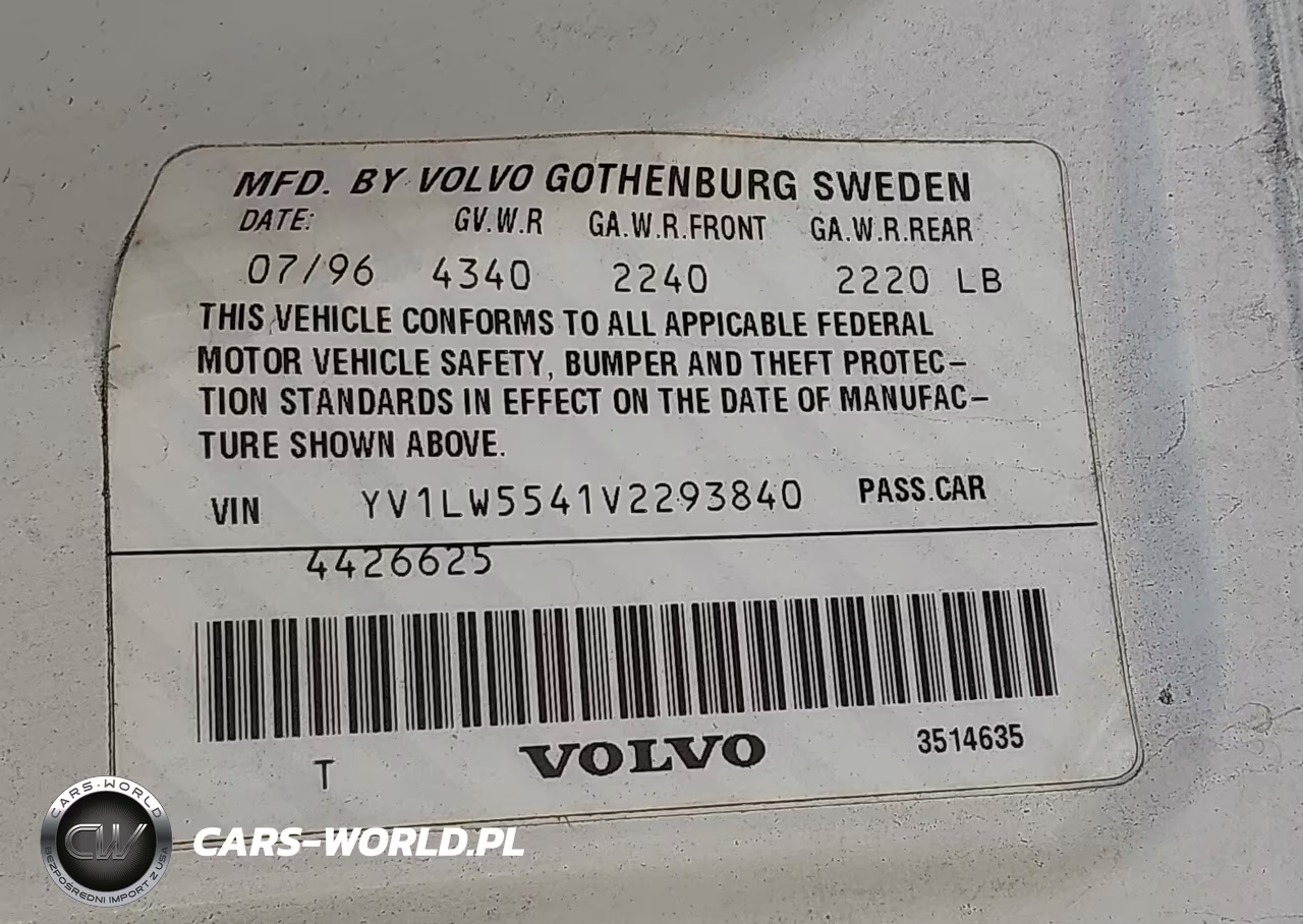 1997 Volvo 850 Gt VIN:YV1LW5541V2293840 - 9