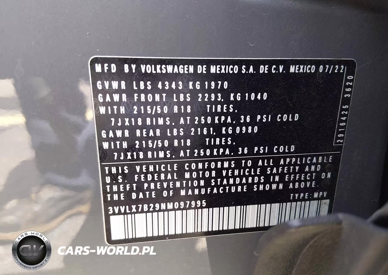 2022 Volkswagen Taos 1.5T Se VIN:3VVLX7B29NM097995 - 9