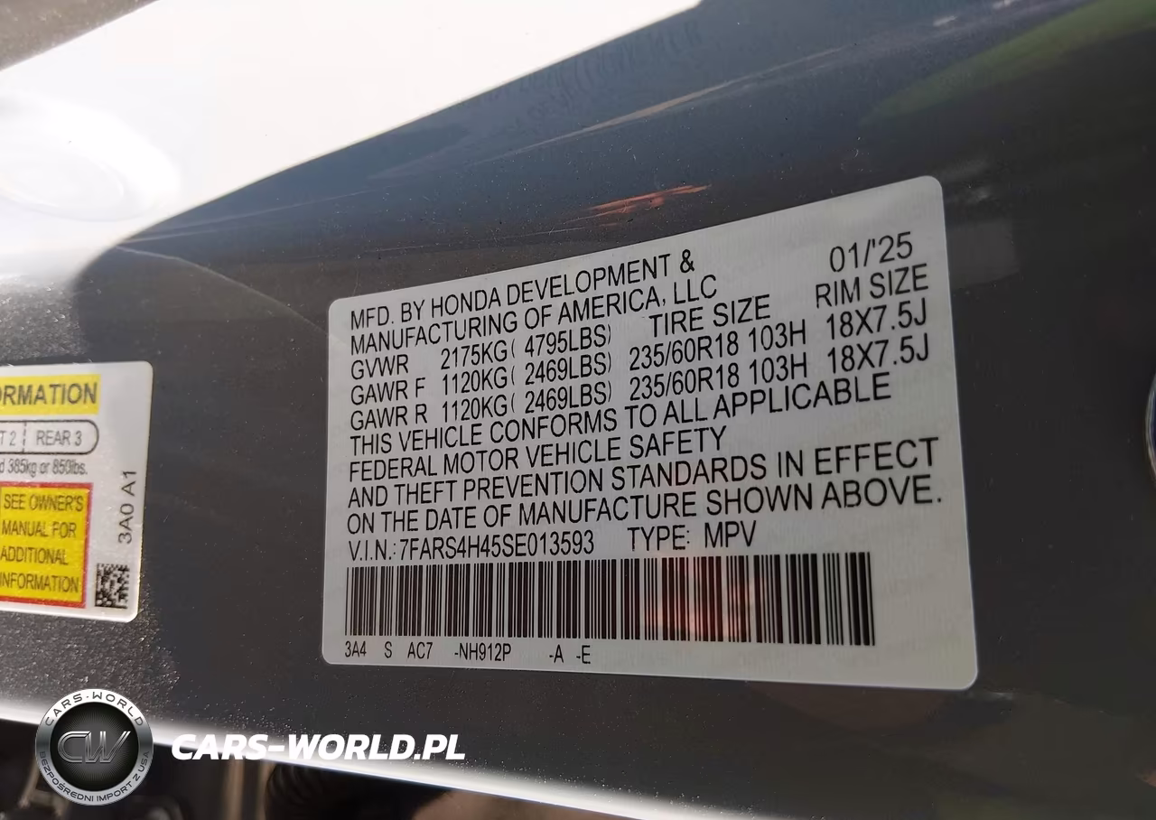 2025 Honda Cr-V Ex Awd VIN:7FARS4H45SE013593 - 9