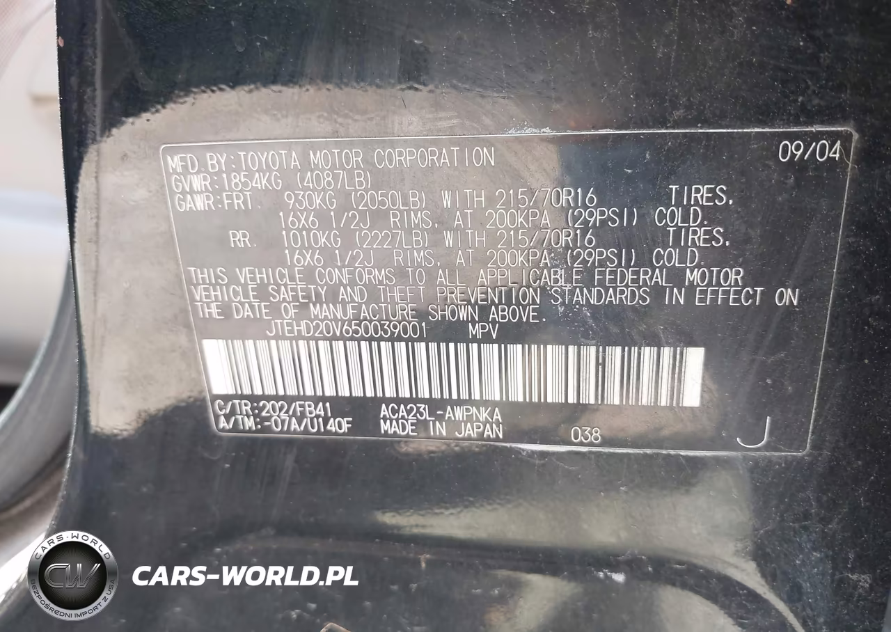 2005 Toyota Rav4 VIN:JTEHD20V650039001 - 9