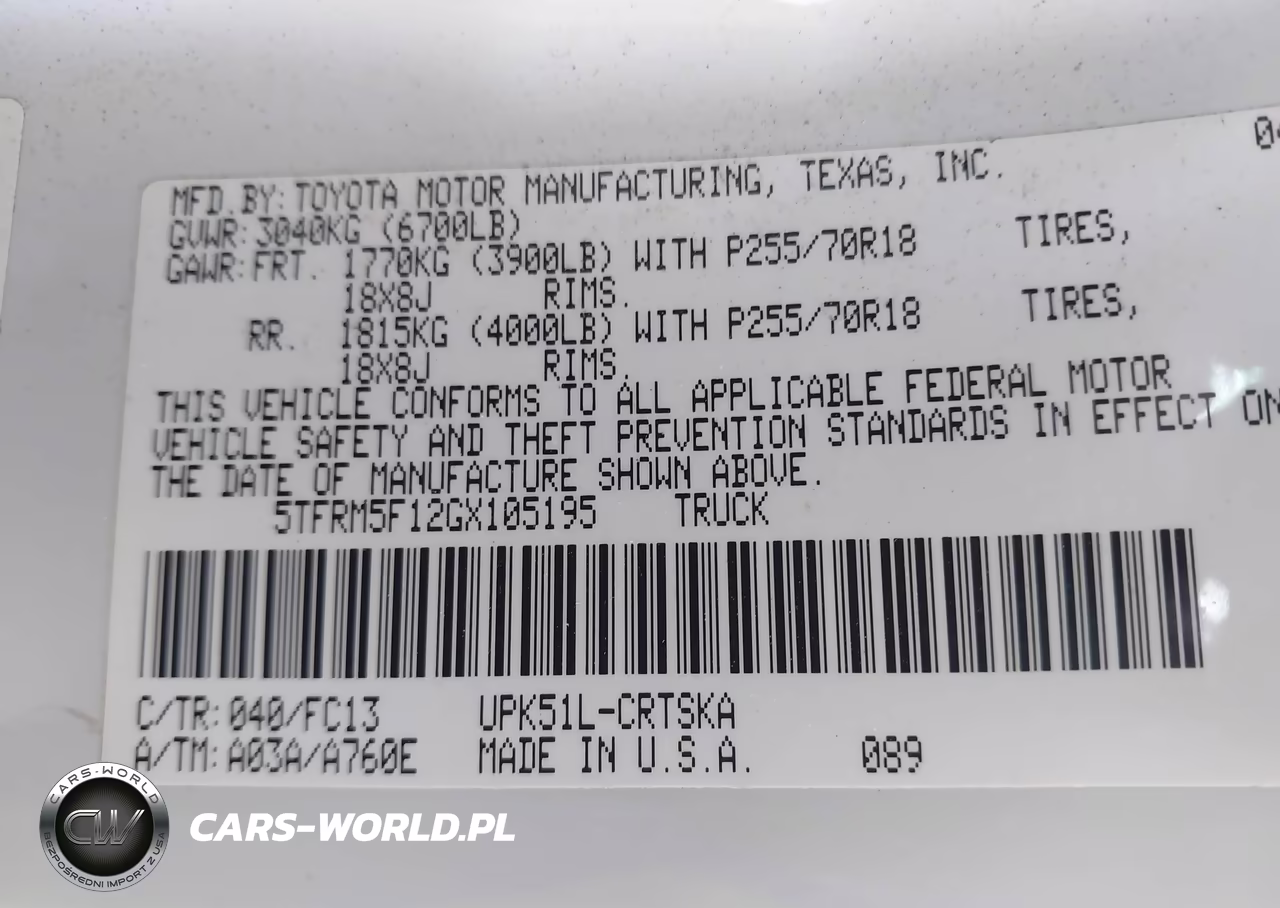 2016 Toyota Tundra Sr5 4.6L V8 VIN:5TFRM5F12GX105195 - 9