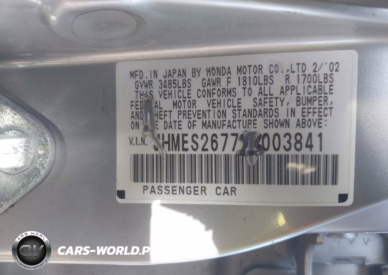 2002 Honda Civic Ex VIN:JHMES26772S003841 - 9