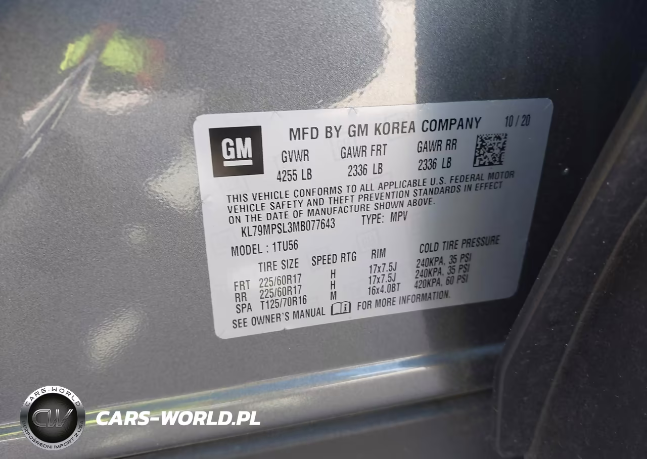 2021 Chevrolet Trailblazer Fwd Lt VIN:KL79MPSL3MB077643 - 9