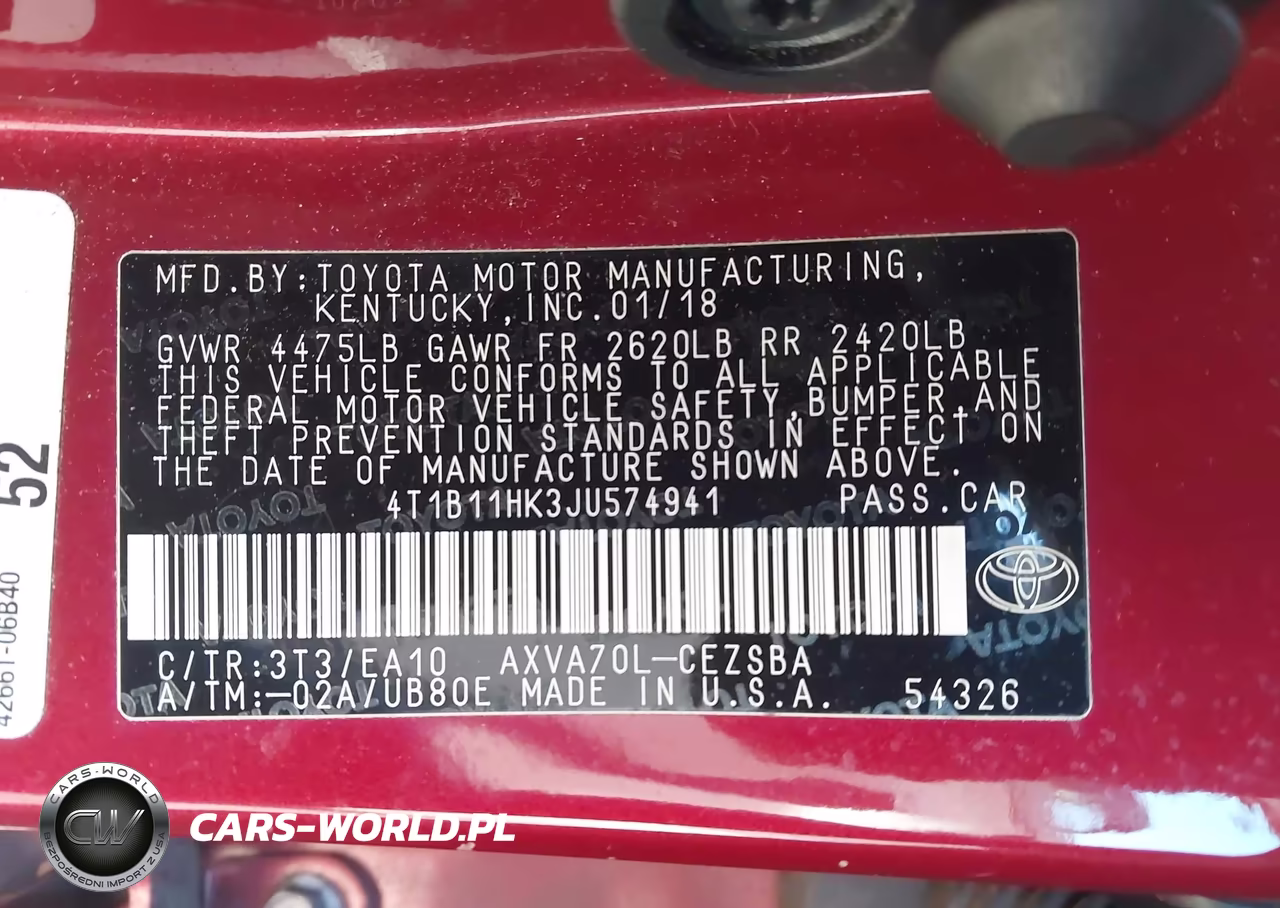 2018 Toyota Camry Se VIN:4T1B11HK3JU574941 - 9