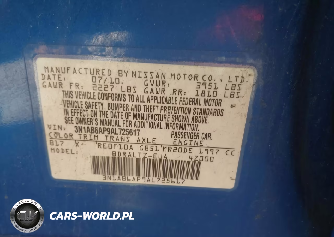 2010 Nissan Sentra 2.0Sr VIN:3N1AB6AP9AL725617 - 9