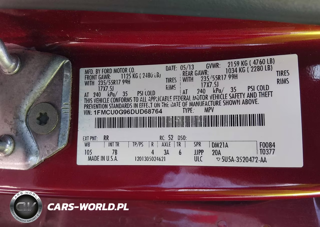 2013 Ford Escape Se VIN:1FMCU0G96DUD68764 - 9