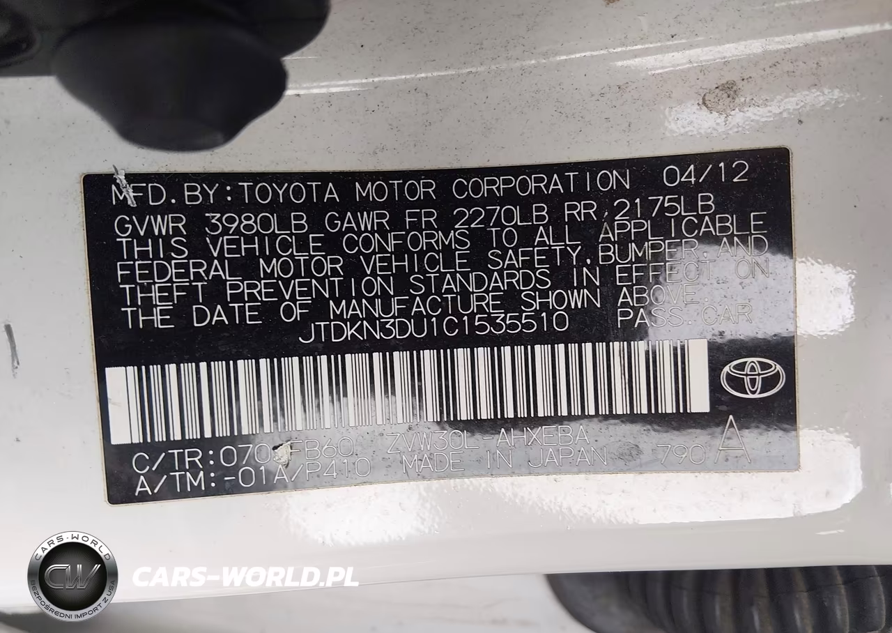 2012 Toyota Prius Two VIN:JTDKN3DU1C1535510 - 9