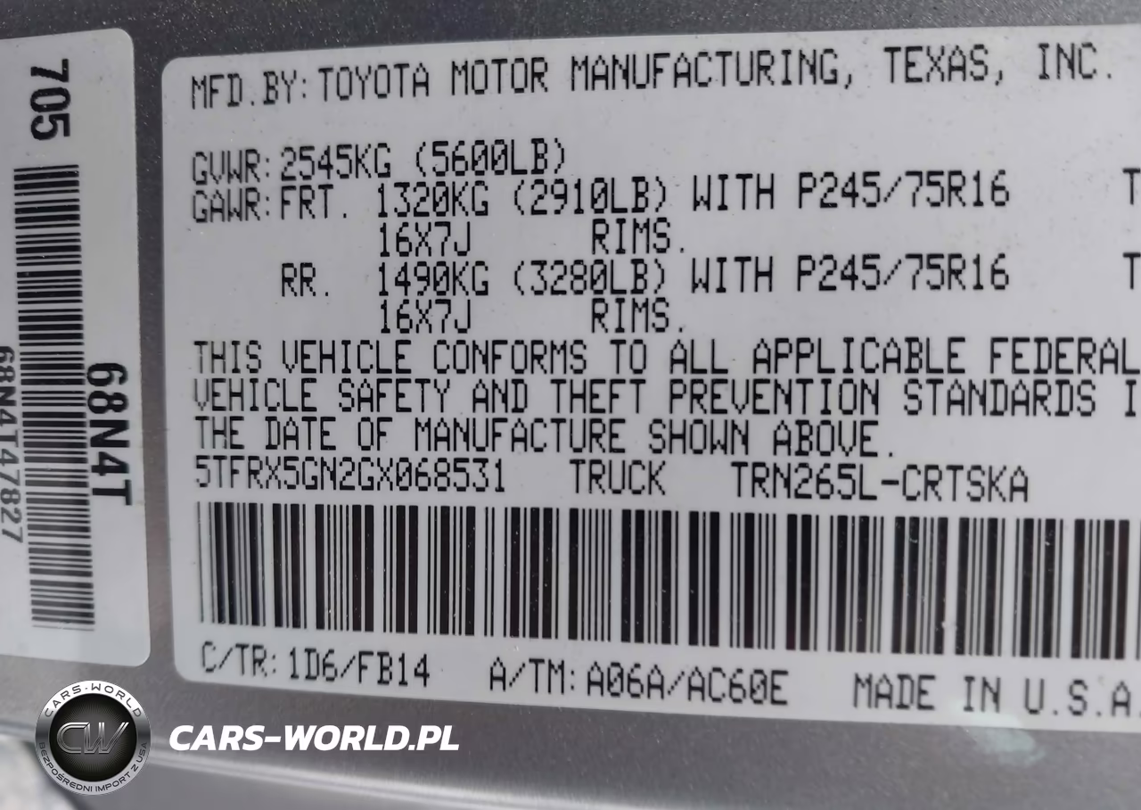 2016 Toyota Tacoma Sr VIN:5TFRX5GN2GX068531 - 9