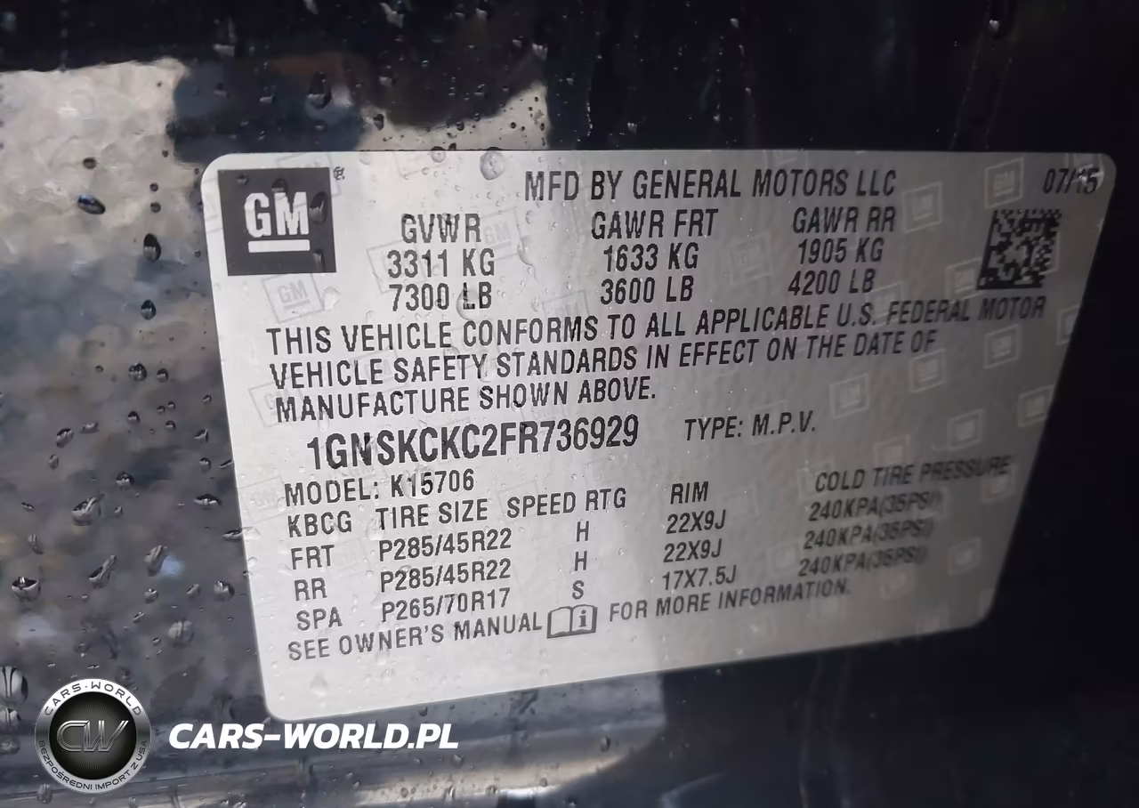 2015 Chevrolet Tahoe Ltz VIN:1GNSKCKC2FR736929 - 9