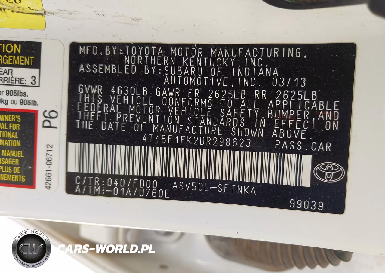 2013 Toyota Camry Le VIN:4T4BF1FK2DR298623 - 9