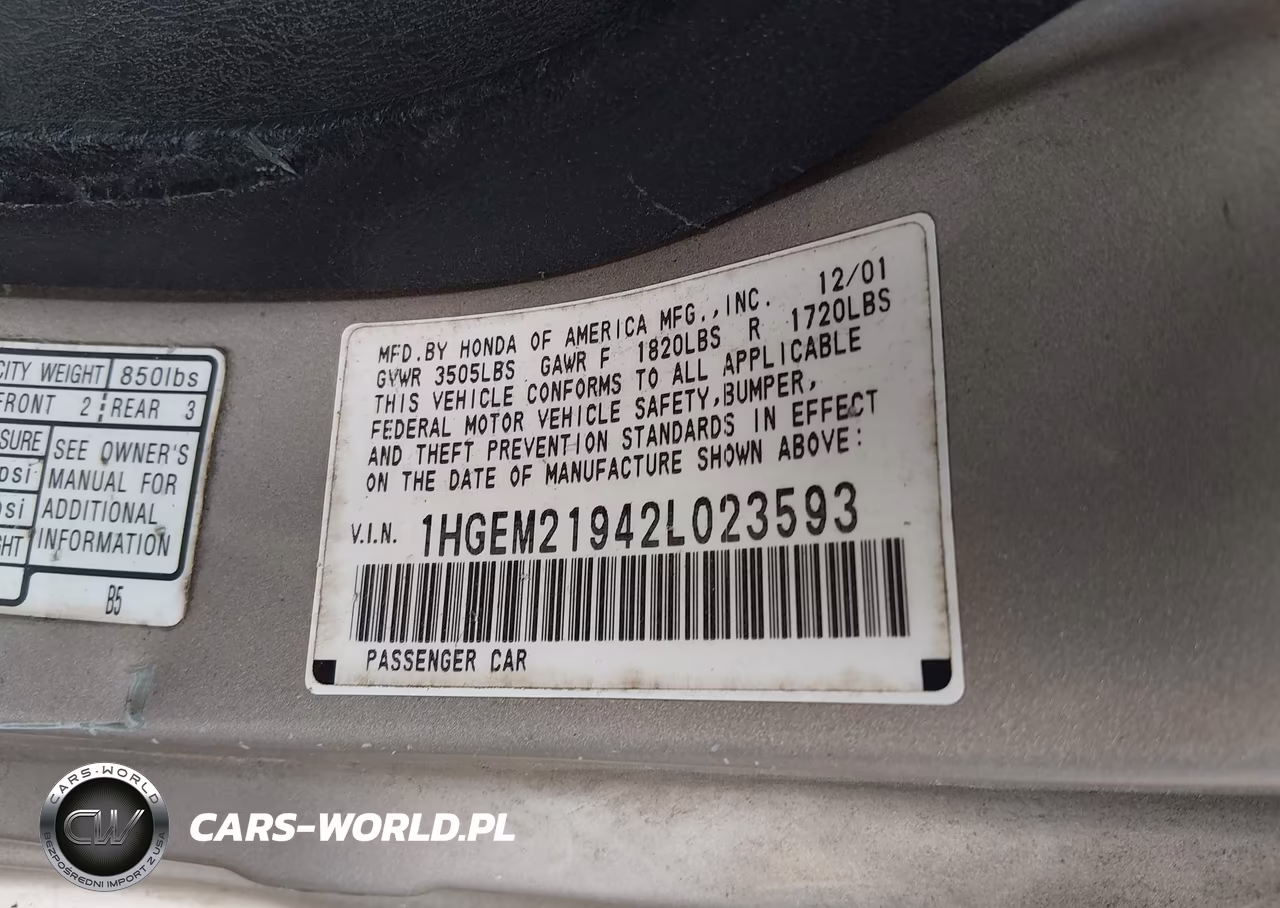 2002 Honda Civic Ex VIN:1HGEM21942L023593 - 9