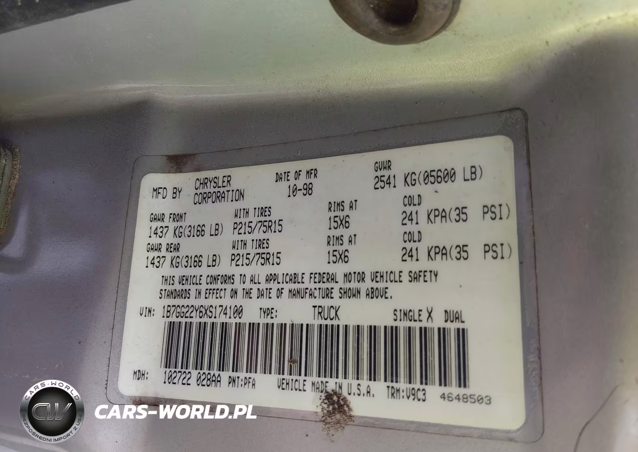 1999 Dodge Dakota Slt-Sport VIN:1B7GG22Y6XS174100 - 9
