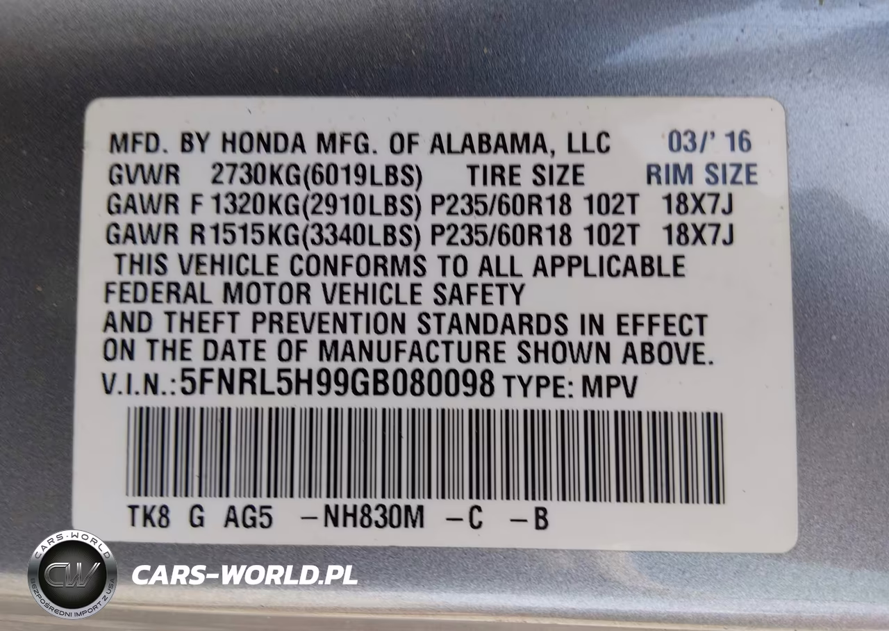 2016 Honda Odyssey Touring-Touring Elite VIN:5FNRL5H99GB080098 - 9