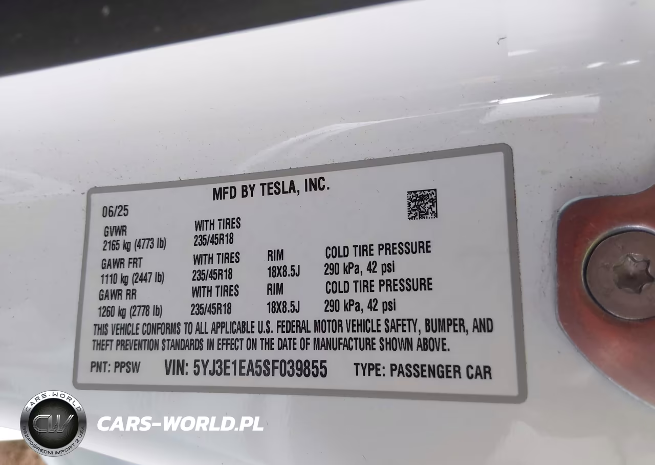 2025 Tesla Model 3 Long Range Rear-Wheel Drive-Standard VIN:5YJ3E1EA5SF039855 - 9