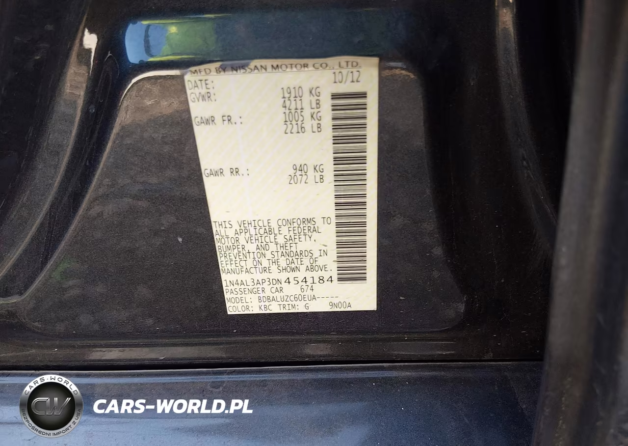 2013 Nissan Altima 2.5 Sv VIN:1N4AL3AP3DN454184 - 9