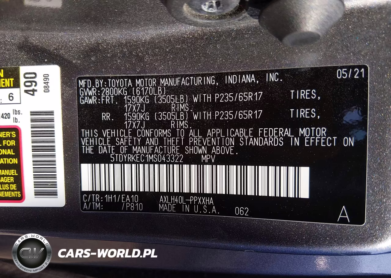 2021 Toyota Sienna Xle VIN:5TDYRKEC1MS043322 - 9