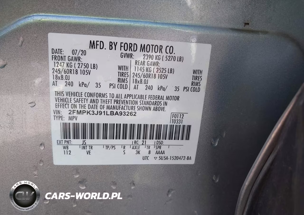 2020 Ford Edge Sel VIN:2FMPK3J91LBA93262 - 9