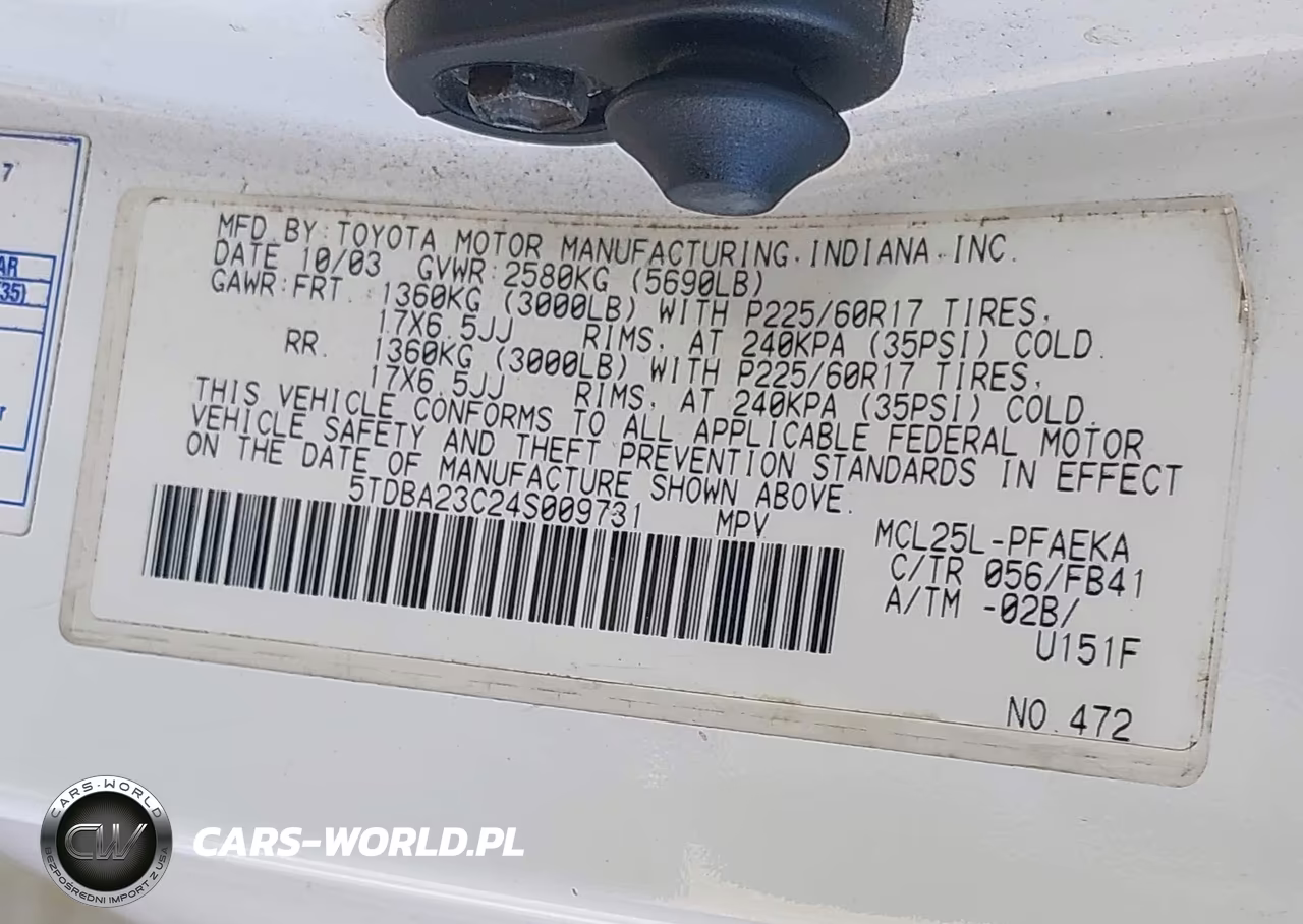 2004 Toyota Sienna Le VIN:5TDBA23C24S009731 - 9