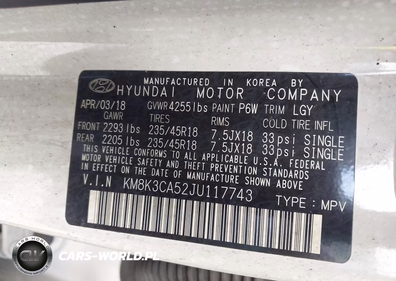 2018 Hyundai Kona Limited VIN:KM8K3CA52JU117743 - 9