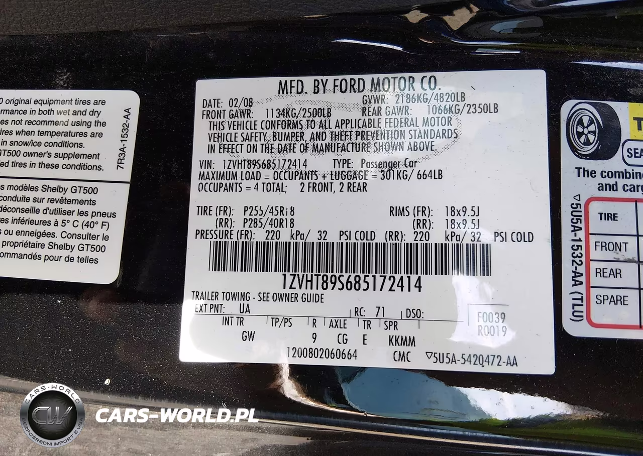 2008 Ford Mustang VIN:1ZVHT89S685172414 - 9