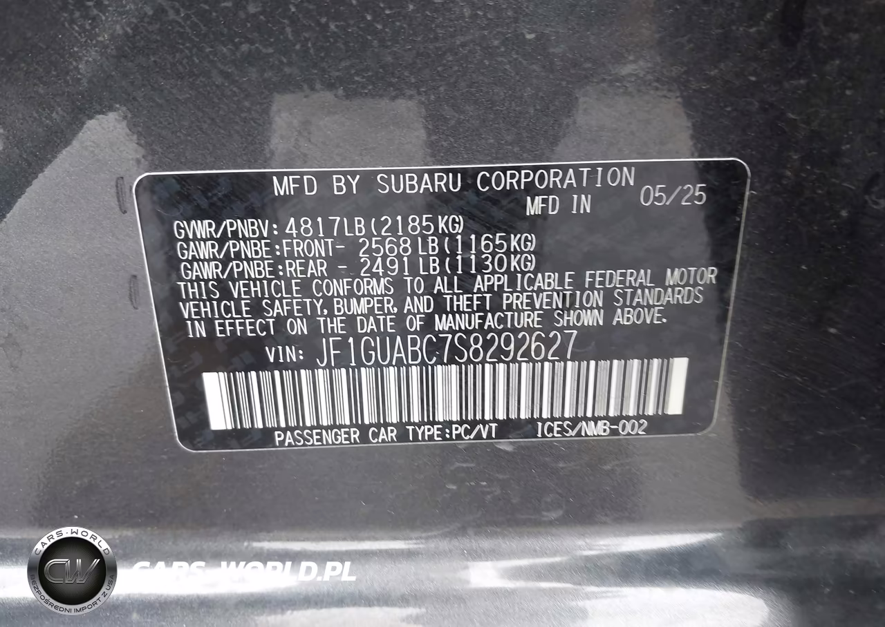 2025 Subaru Impreza Base 5-Door VIN:JF1GUABC7S8292627 - 9