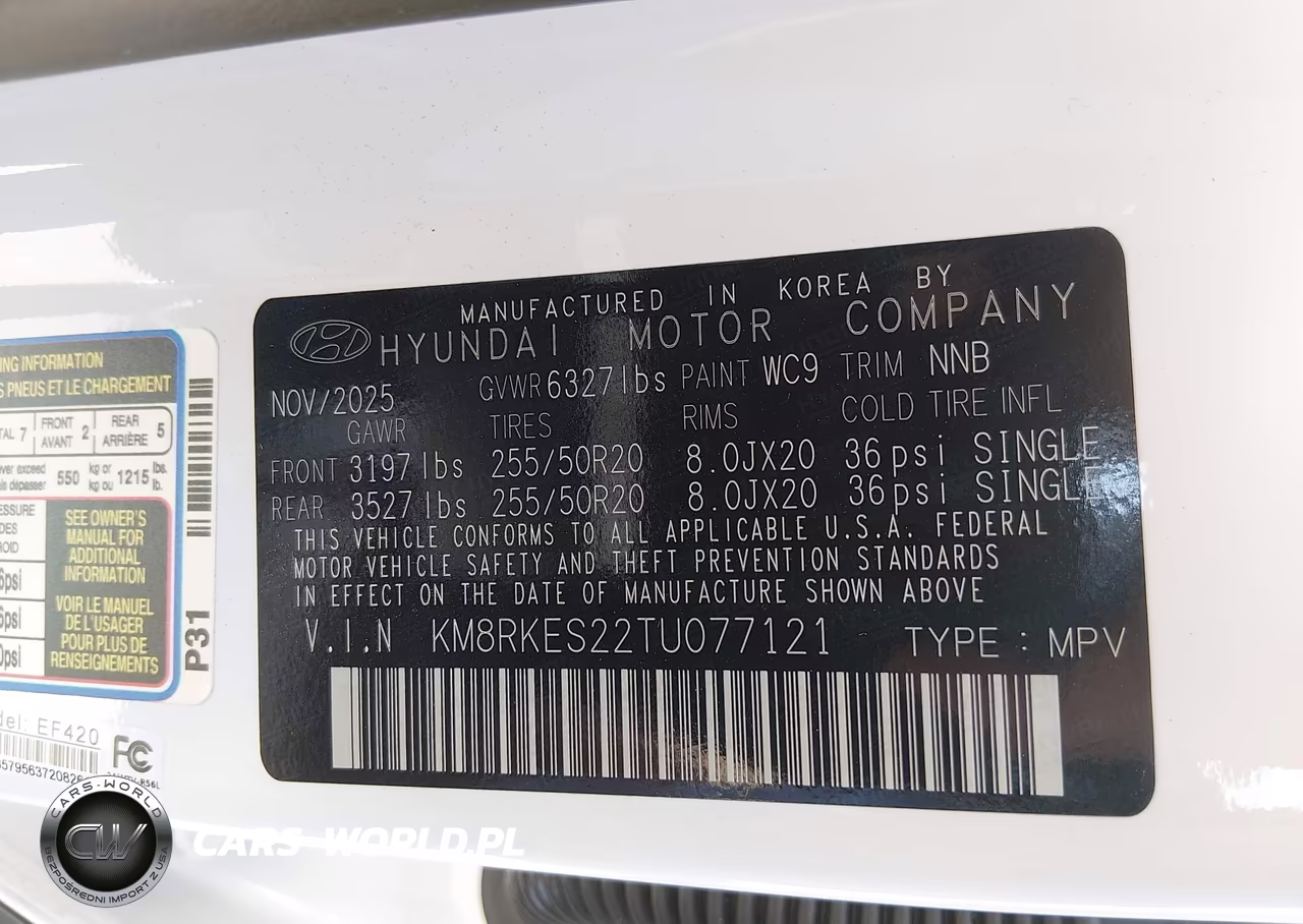 2026 Hyundai Palisade Limited VIN:KM8RKES22TU077121 - 9