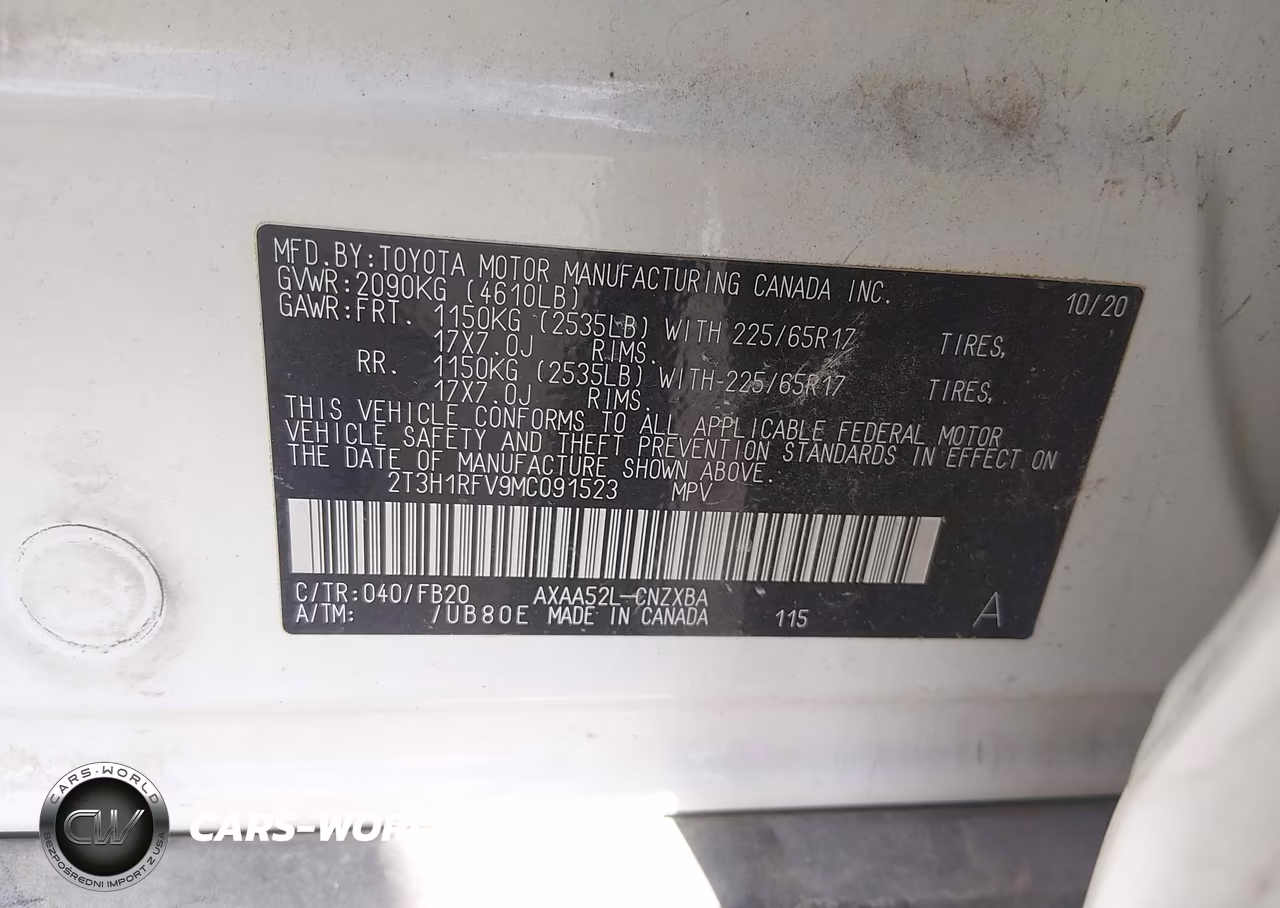2021 Toyota Rav4 Le VIN:2T3H1RFV9MC091523 - 9