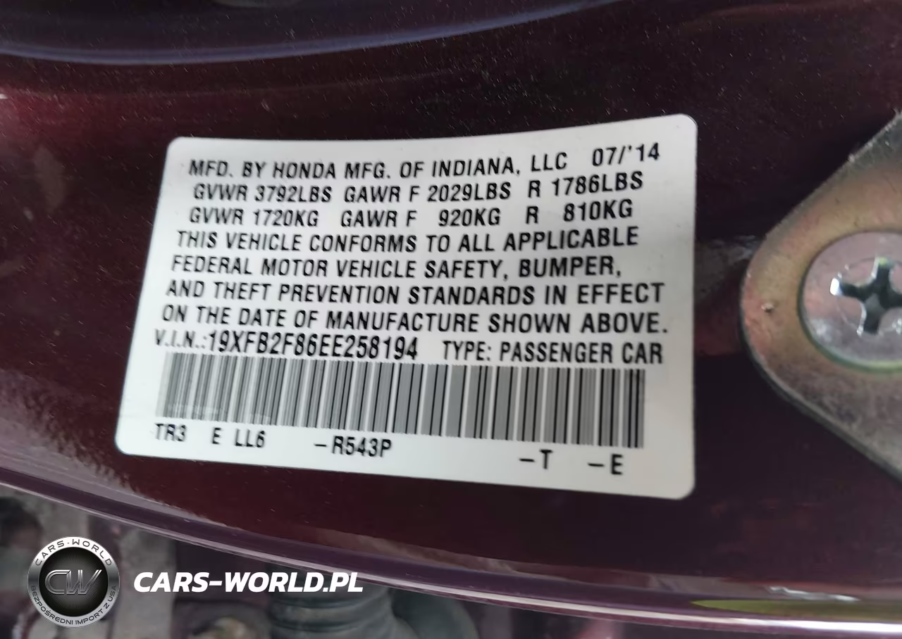 2014 Honda Civic Ex VIN:19XFB2F86EE258194 - 9