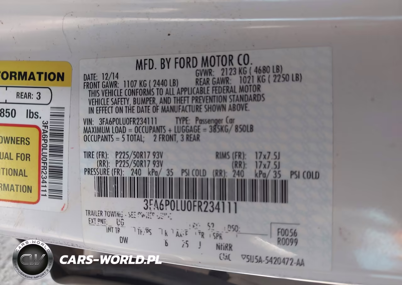 2015 Ford Fusion Hybrid Se VIN:3FA6P0LU0FR234111 - 9