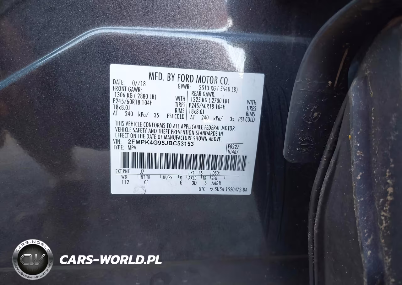 2018 Ford Edge Se VIN:2FMPK4G95JBC53153 - 9