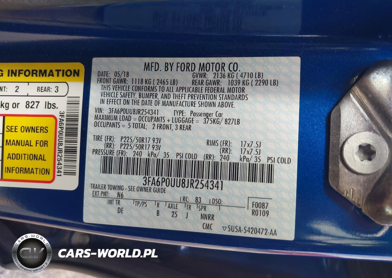 2018 Ford Fusion Hybrid S VIN:3FA6P0UU8JR254341 - 9