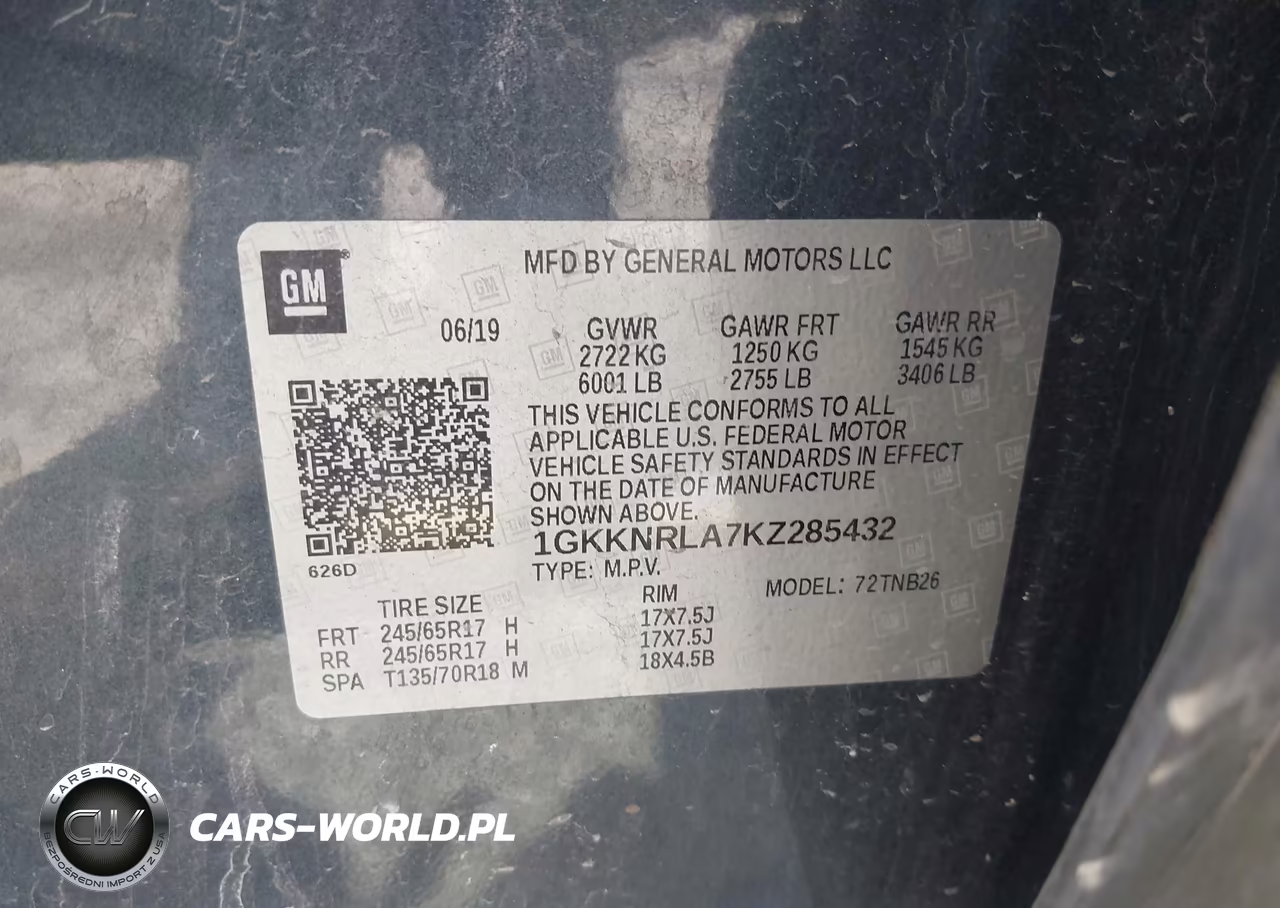 2019 GMC Acadia Sle-1 VIN:1GKKNRLA7KZ285432 - 9