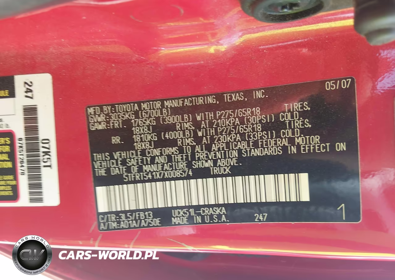 2007 Toyota Tundra Sr5 4.7L V8 VIN:5TFRT541X7X008574 - 9