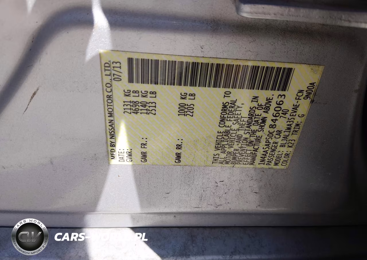 2013 Nissan Maxima 3.5 Sv VIN:1N4AA5AP5DC846063 - 9