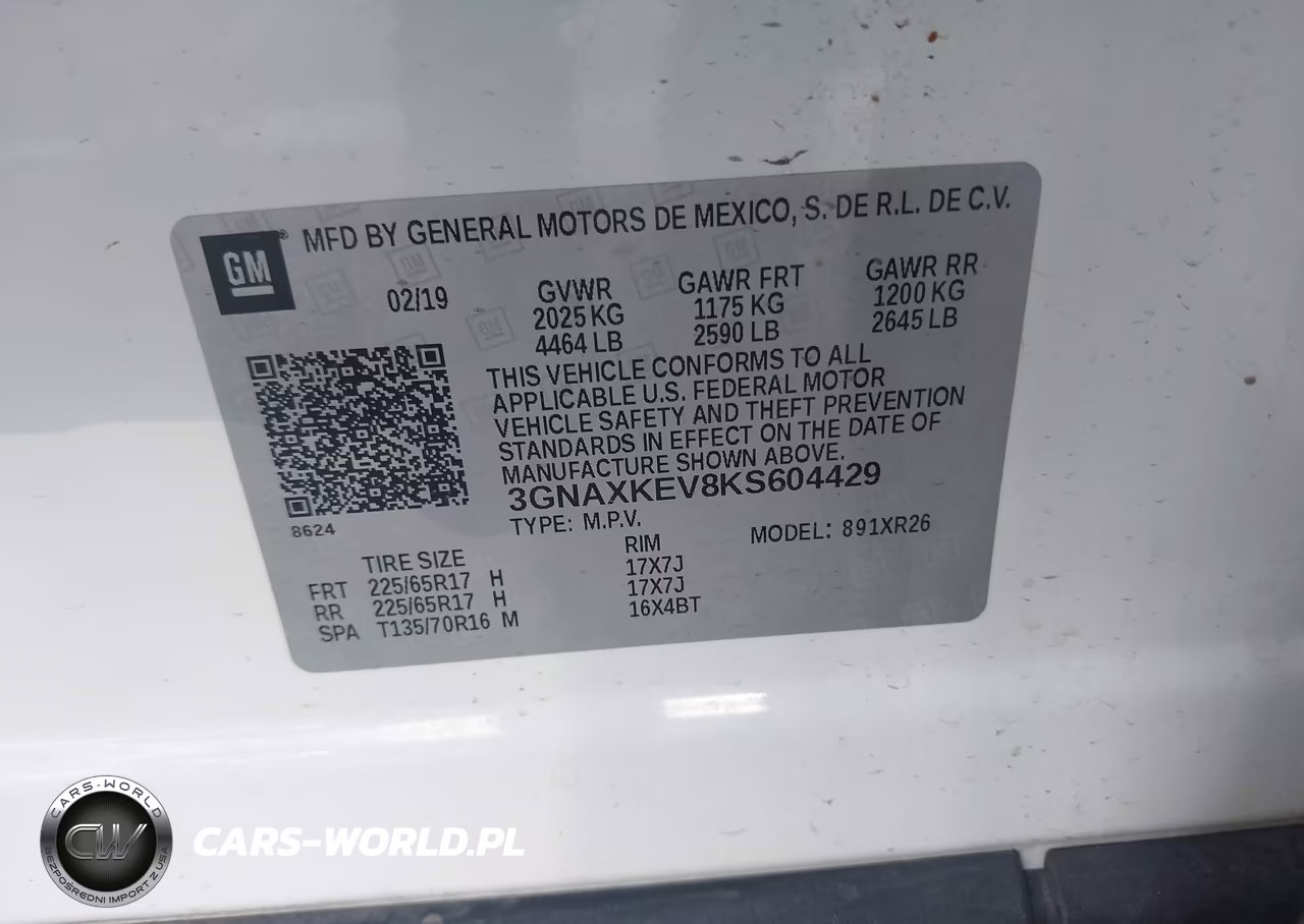 2019 Chevrolet Equinox Lt VIN:3GNAXKEV8KS604429 - 9