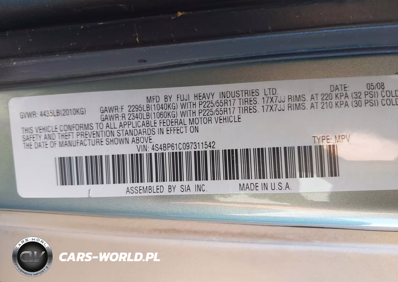 2009 Subaru Outback 2.5I VIN:4S4BP61C097311542 - 9