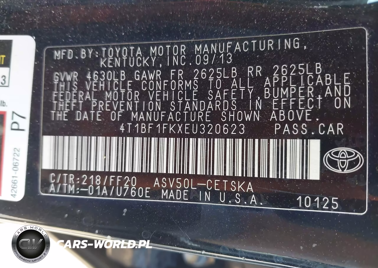 2014 Toyota Camry Se VIN:4T1BF1FKXEU320623 - 9