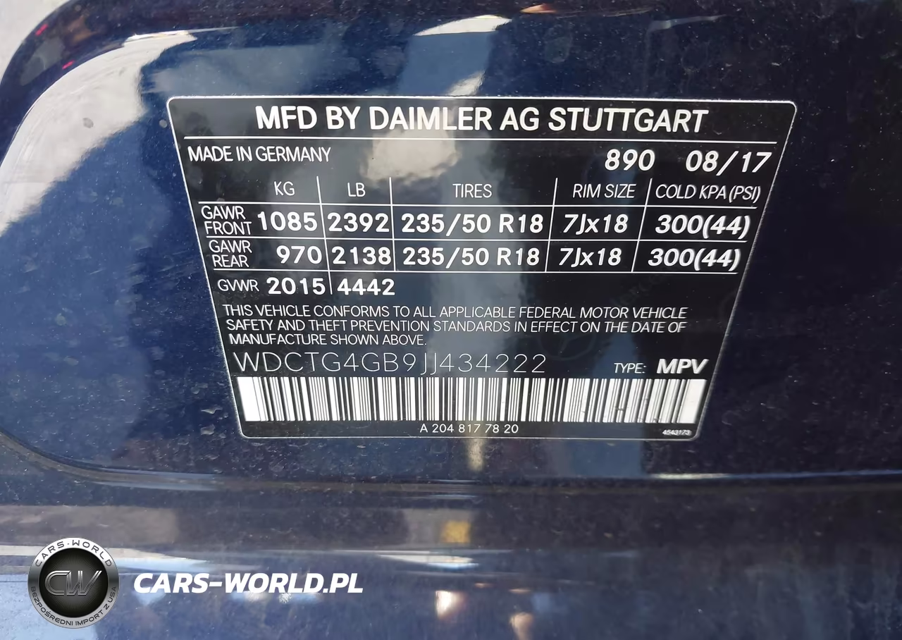 2018 Mercedes-Benz Gla Gla 250 VIN:WDCTG4GB9JJ434222 - 9