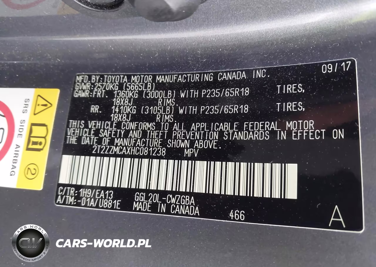 2017 Lexus Rx 350 VIN:2T2ZZMCAXHC081238 - 9