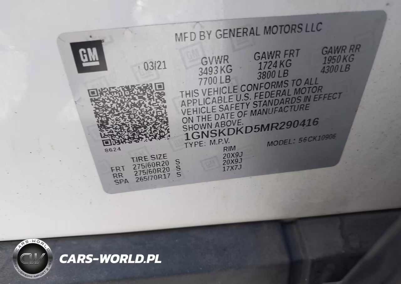 2021 Chevrolet Suburban 4Wd Z71 VIN:1GNSKDKD5MR290416 - 9