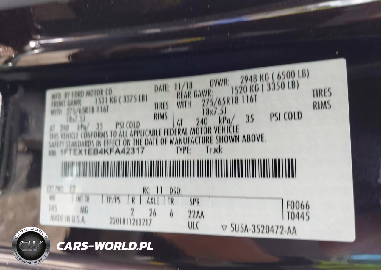 2019 Ford F-150 Xlt VIN:1FTEX1EB4KFA42317 - 9